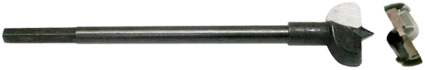 curved hole wiring bit - front and side  view