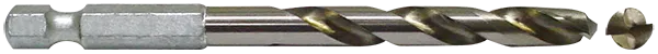 hex shank drill - top and side view