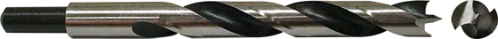 wood drill - side and front view