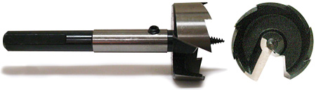 multi-spur pipe bit - side and front view